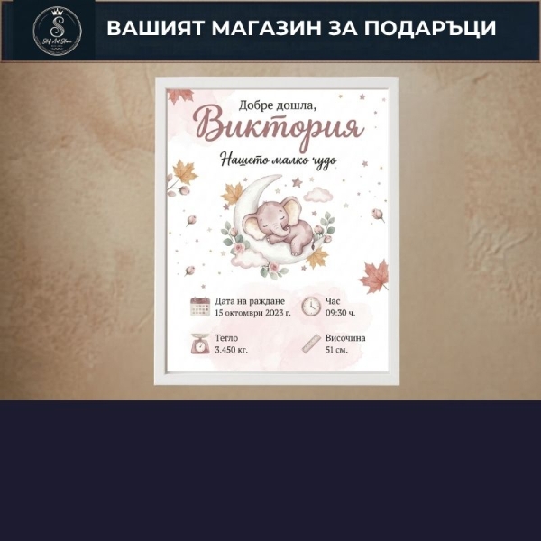 Бебешки Визитки с Рамка