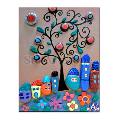 Картина за стена Шареното село 3