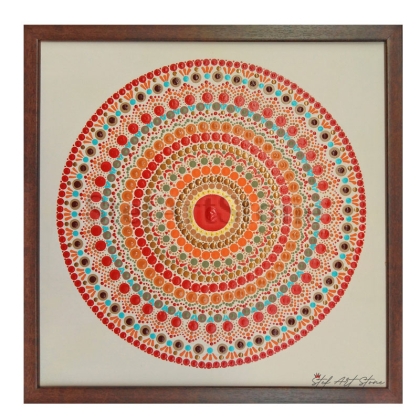 мандала за щастие, картини за хол, рамка, платно