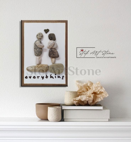 Паното, поставено като романтичен акцент в домашен интериор