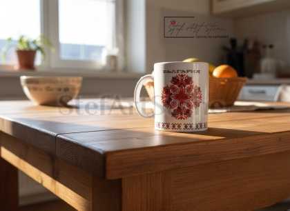 Чаша за кафе и чай с шевица | надпис България | авторска колекция