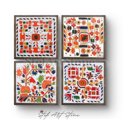Картини с шевици – Комплект от 4 части | Ръчно рисувани пана
