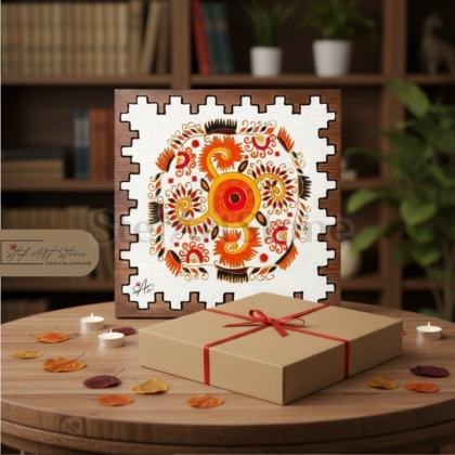 Подаръчен комплект картина със соларен символ в кутия със сертификат