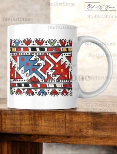 Керамична Чаша с Шевица от Ловешко "Пъстрата Пътека" (Сокай) – Серия Възраждане