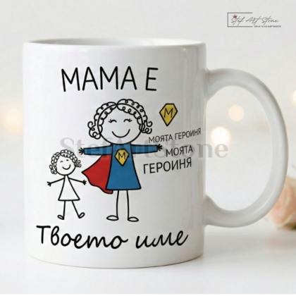 Забавна чаша за подарък за майка от дъщеря с персонализирано име и кутия