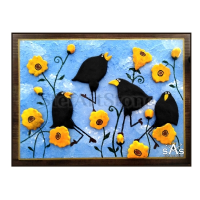 Картина Веселите Врани  Картини за Стена с Птици за Подарък 