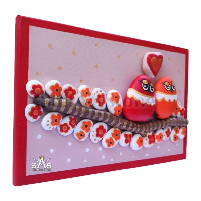 Картина за стена с камъни Заедно 30х20