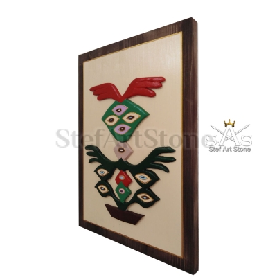 Детайл на глинените орнаменти с мотив "Цвете" в традиционен чипровски стил.