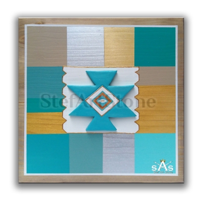 Канатица тюркоаз – ръчно изработена картина пластика с българска шевица