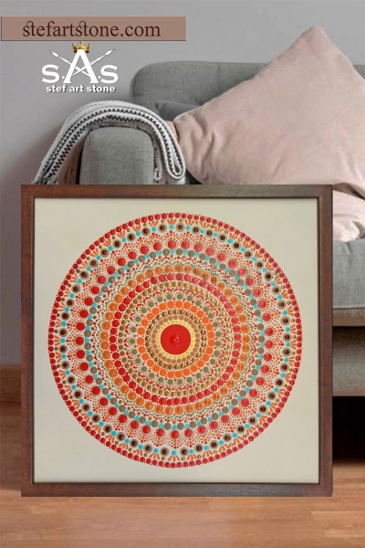 мандала за щастие, картини за хол, рамка, платно