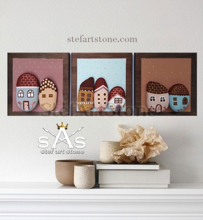 Комплект от 3 части картини и пана за стена