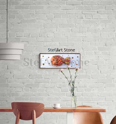 Картина Риба 5 рисувани камъни  40 х 15