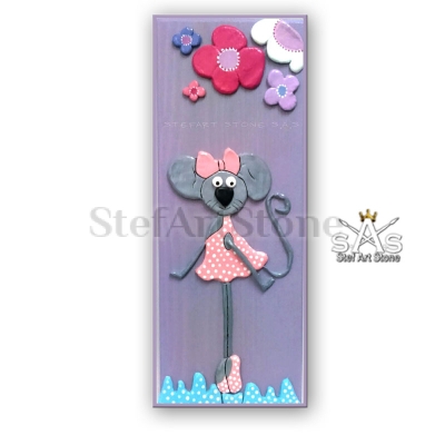 Детска картина с ми'ленце в лилаво 40 х 15