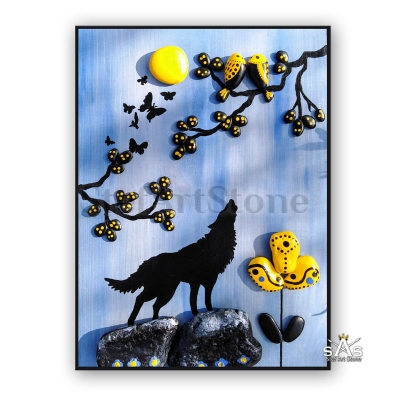 Катина за стена Пълнолуние  Вълк 40 х30