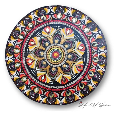 Мандала картина в оранжеви тонове - идеалната декорация за вашия дом, рисувана мандала