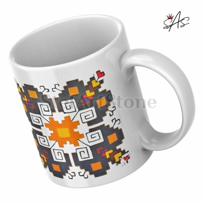 Керамична чаша с българска шевица Елбетица №5 | Чаши Български Шевици