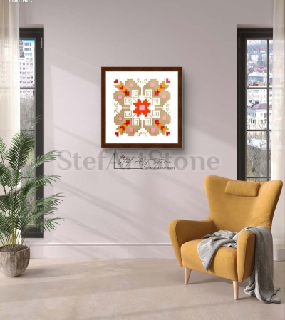 Ръчно рисувана картина "Шевица Елбетица" с традиционни български мотиви