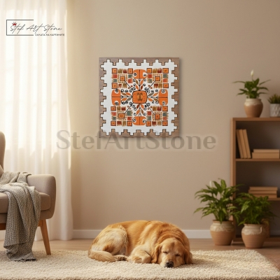 Картини с шевици - Картина с шевица Елбетица в интериор – уют и защита