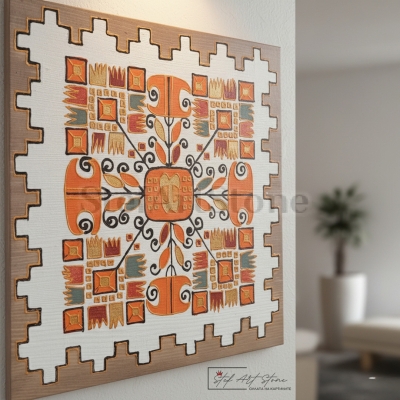 Картини с шевици - Акрилна картина „Шевица Елбетица“ върху дърво