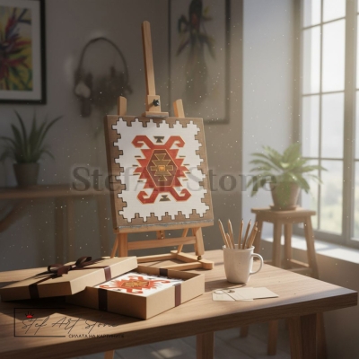 Ръчно рисувана картина Канатица на статив