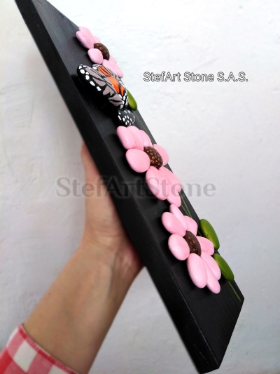 Комплект от 3 ръчно изработени картини с пеперуди и цветя