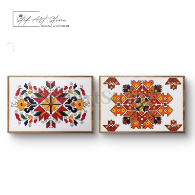 Комплект цветни картини с шевици: Елбетица и Слънчева розета