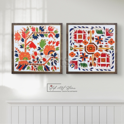 Модерни пана от дърво с български шевици – ръчна изработка