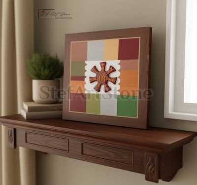 Картина Розетата от Плиска | Цвят бордо | Ръчна изработка 