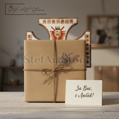 Пано с българска шевица, равнораменен кръст - опаковка