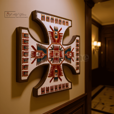 пано за стена с българска шевица, равнораменен кръст