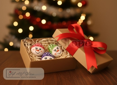 Коледен комплект от снежни човечета – подарък за празниците