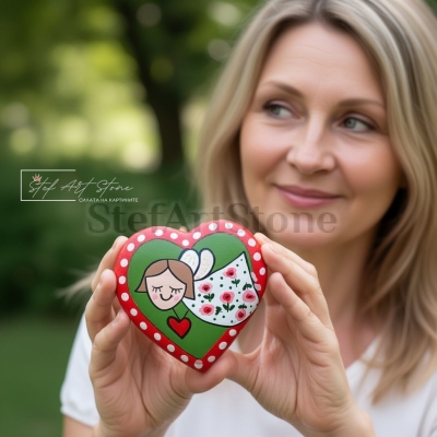 коледна декорация ангелче върху зелен фон