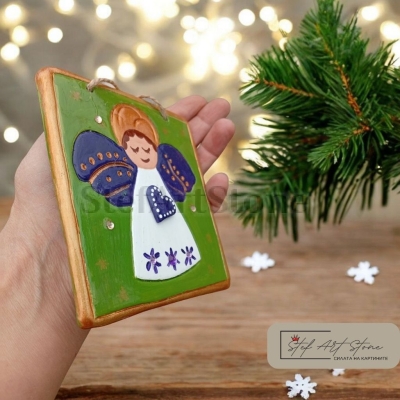 Декоративно пано с ангелче подарък за коледа