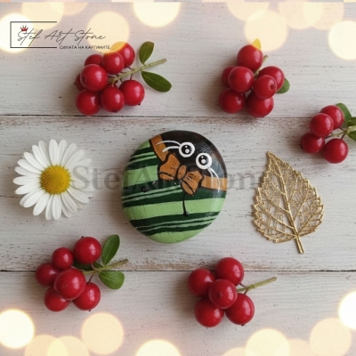 Рисуван Камък КАЛИНКА | Уникален Арт Подарък 