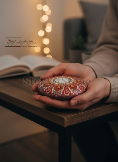 Арт свещник Мандала 14 см диаметър за чаена свещ 