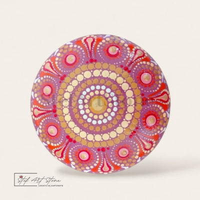 Декоративен камък лят камък с мандала дизайн (ръчна изработка)