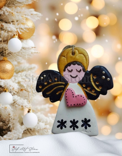 Ангелче- коледна украса за елха и стена ръчна изработка