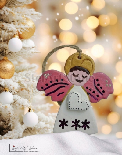 Украса за Елха и Стена - Ръчно Изработен Коледен Ангел 