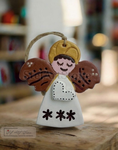 Украса за Елха и Стена - Ръчно Изработен Коледен Ангел 