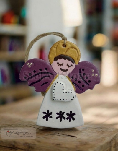 Украса за Елха и Стена - Ръчно Изработен Коледен Ангел 