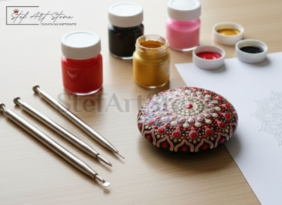 Ръчна изработка: Точкова техника Мандала с бои и четки