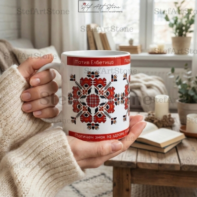 Авторска чаша Елбетица - българска шевица за здраве и хармония