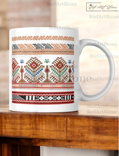 Керамична Чаша с Шевица от Плевенско "Дървото на Рода" – Серия Възраждане