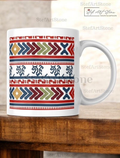 Керамична Чаша за Кафе с Шевица 