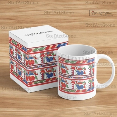 Керамична Чаша за Кафе със Самоковска Шевица- опаковка