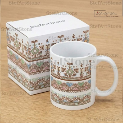 Керамична Чаша с Плевенска Шевица "Нежна Хармония" 