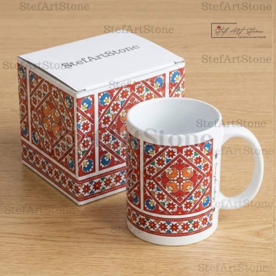 Керамична Чаша с Надпис "Българска Шевица" и Елбетица