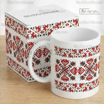 Керамична Чаша с Шевица "Кръстът на Живота"