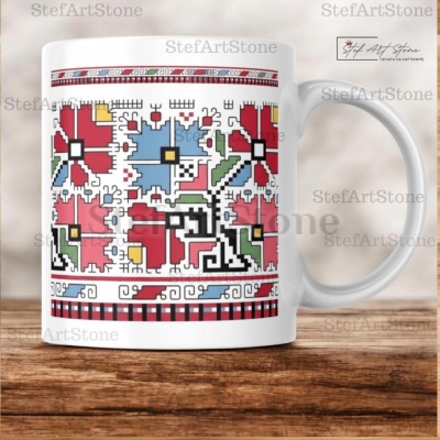 Керамична Чаша с Видинска Шевица (Кулска) "Северняшка Плетеница" 