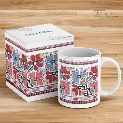 Керамична Чаша с Видинска Шевица (Кулска) "Северняшка Плетеница" 